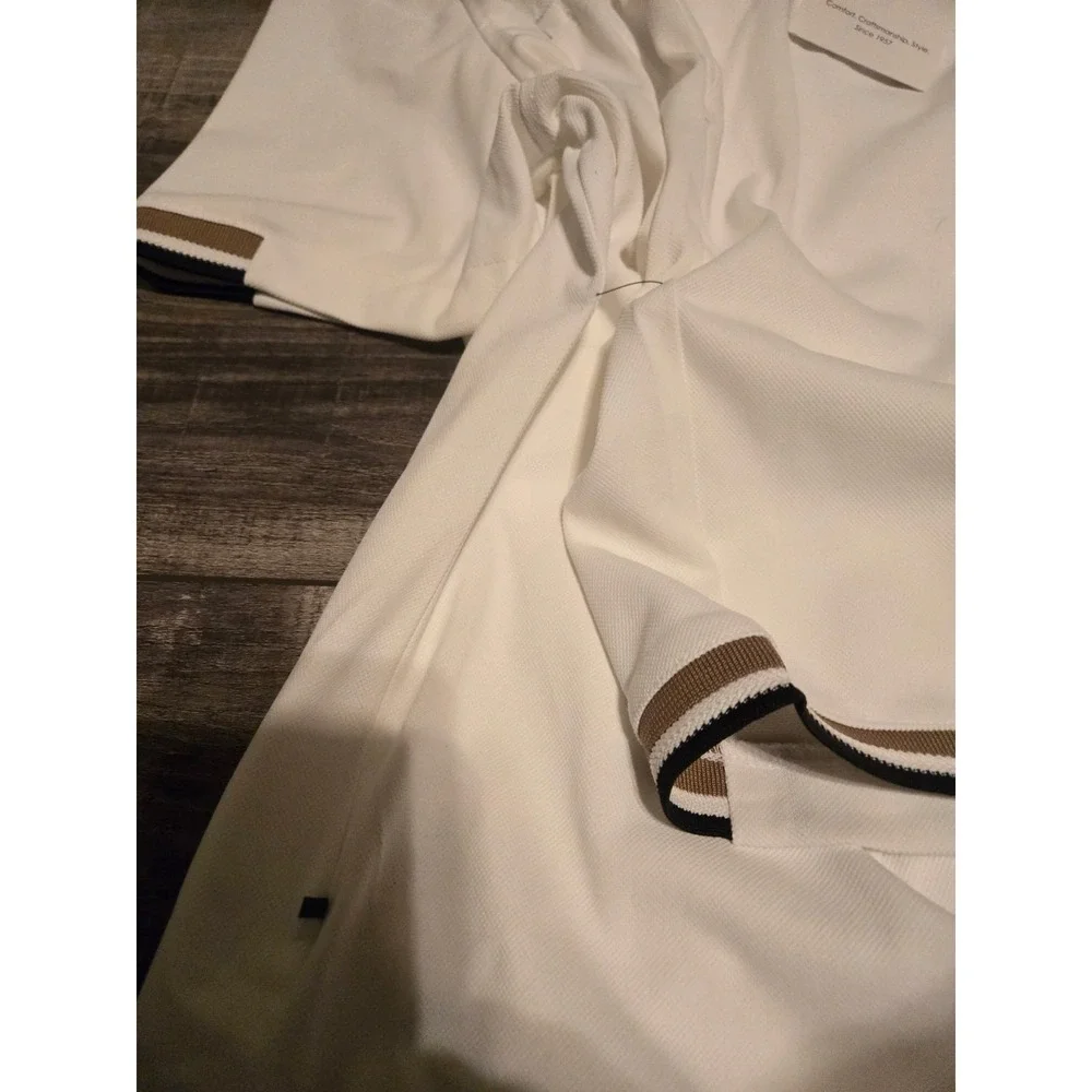NWT Ike Behar Mens White Cool Knit Button-Front & Short Tennis Set Resort SzL - Picture 3 of 11